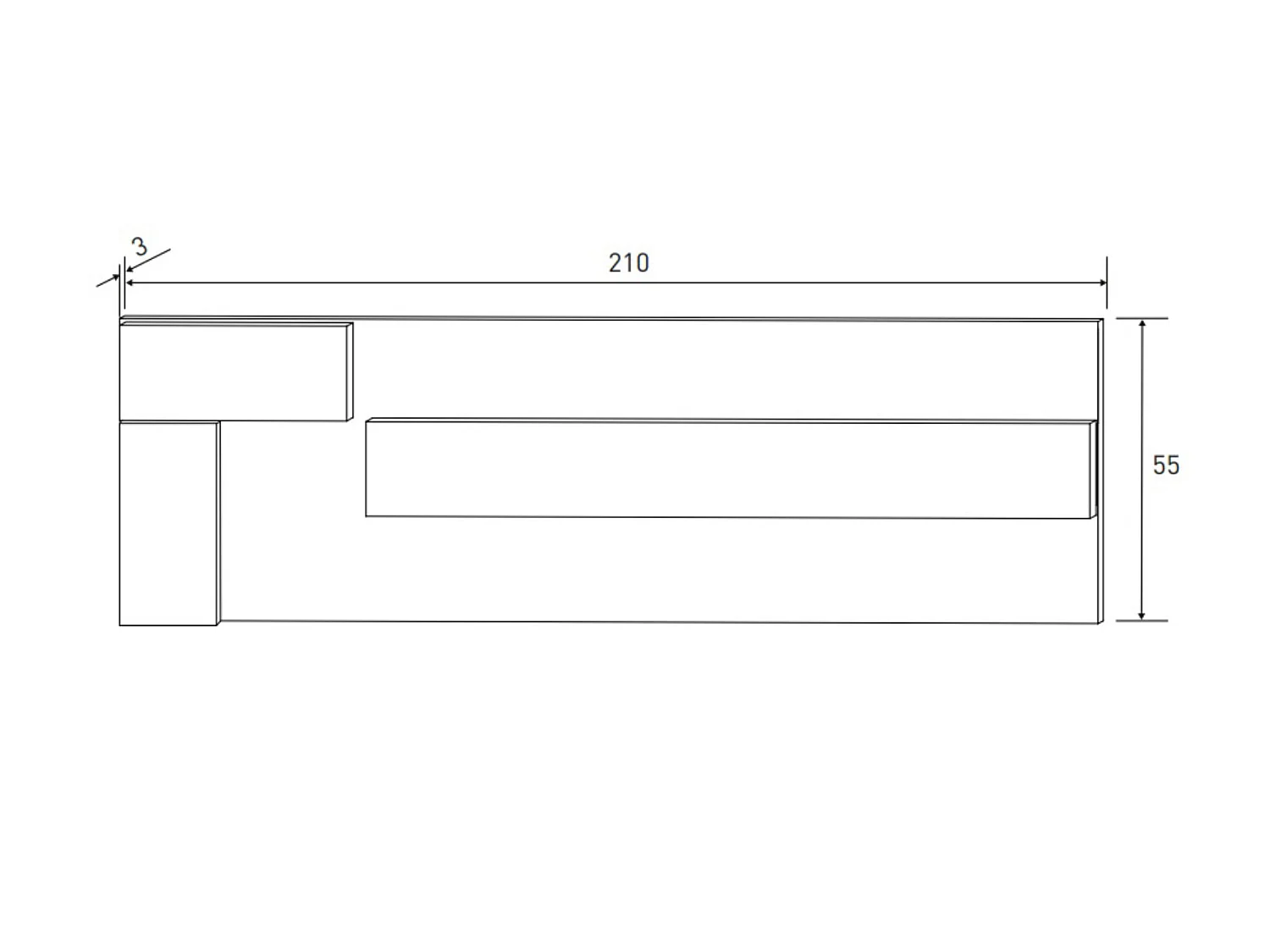 Ensemble de tête de lit avec LED + 2 tables de chevet coloris chêne cambrian/effet textile
