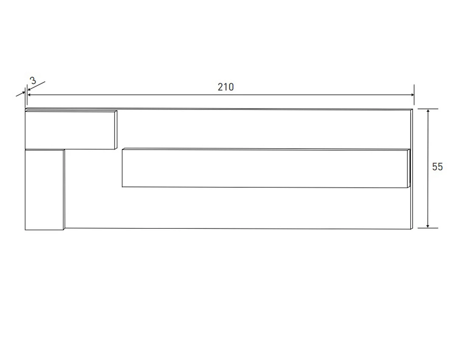 Ensemble de tête de lit avec LED + 2 tables de chevet coloris chêne cambrian/effet textile