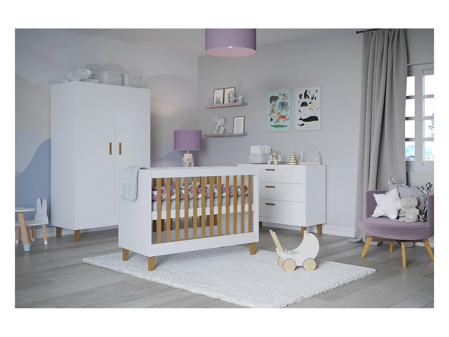 Lettino 60x120 Kocot Kids Kubi - Bianco