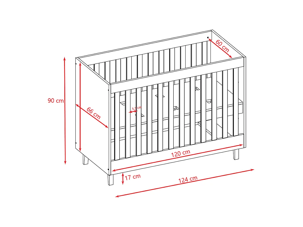 Lettino 60x120 Kocot Kids Kubi - Bianco