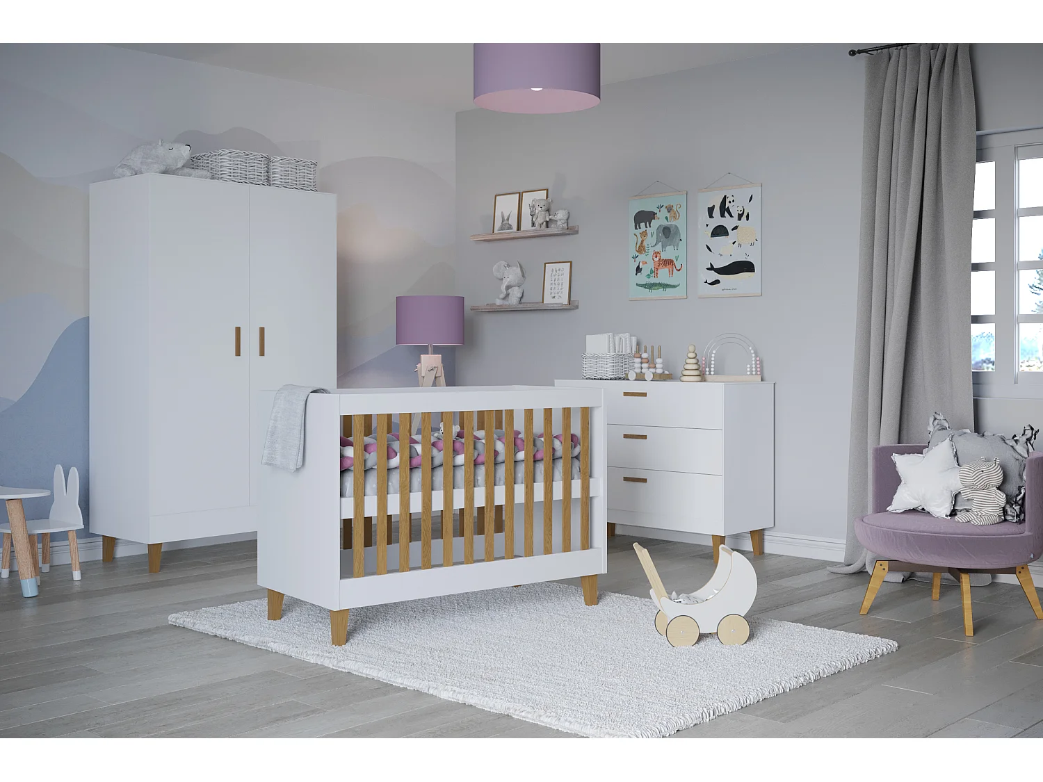 Lit bébé 60x120 Kubi - Blanc