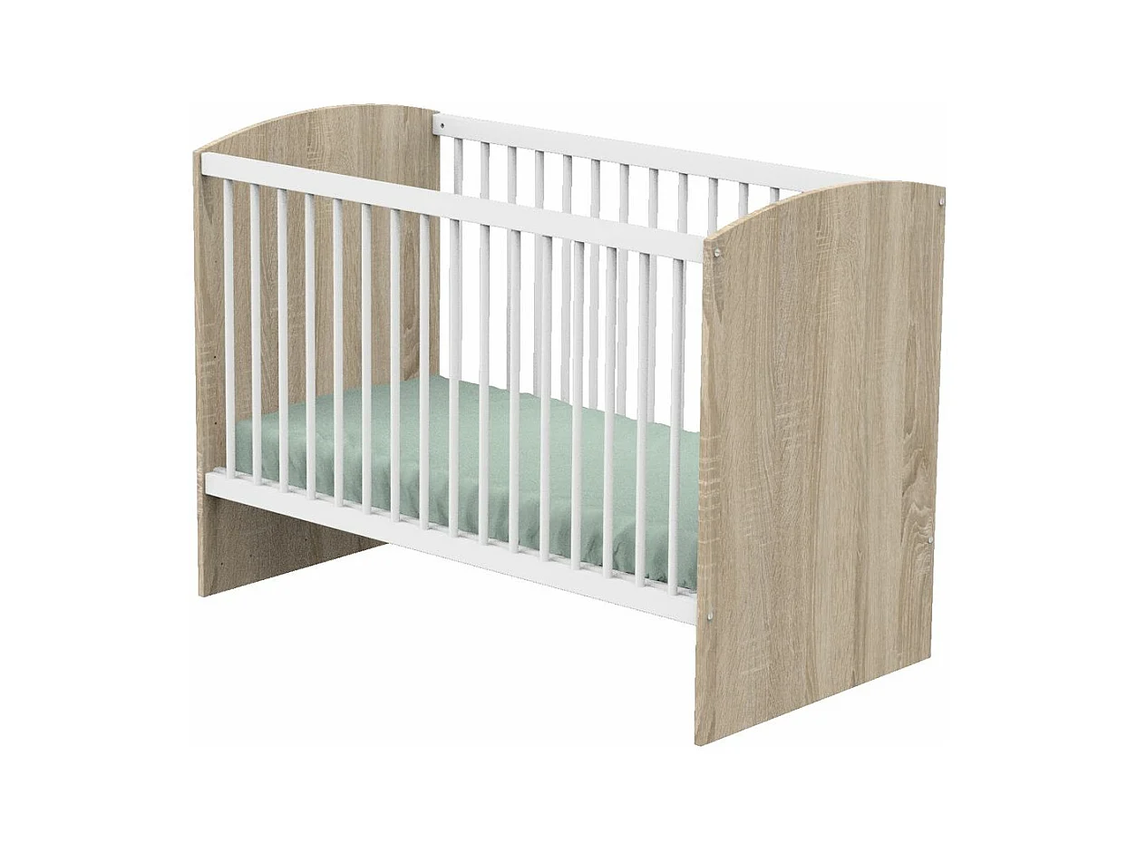 Lit bébé 60x120 Access - Blanc et bois
