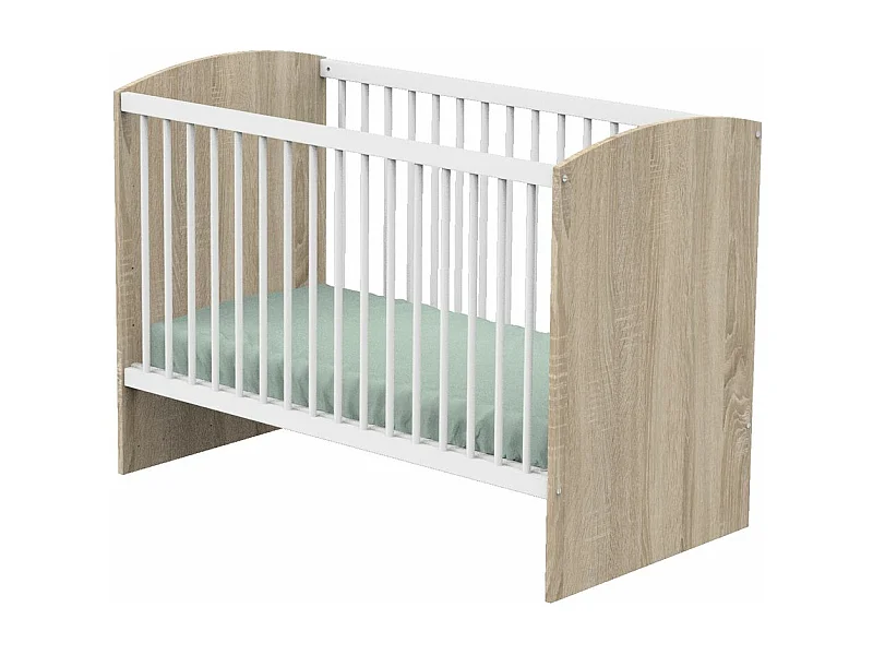 Lit bébé 60x120 Access - Blanc et bois