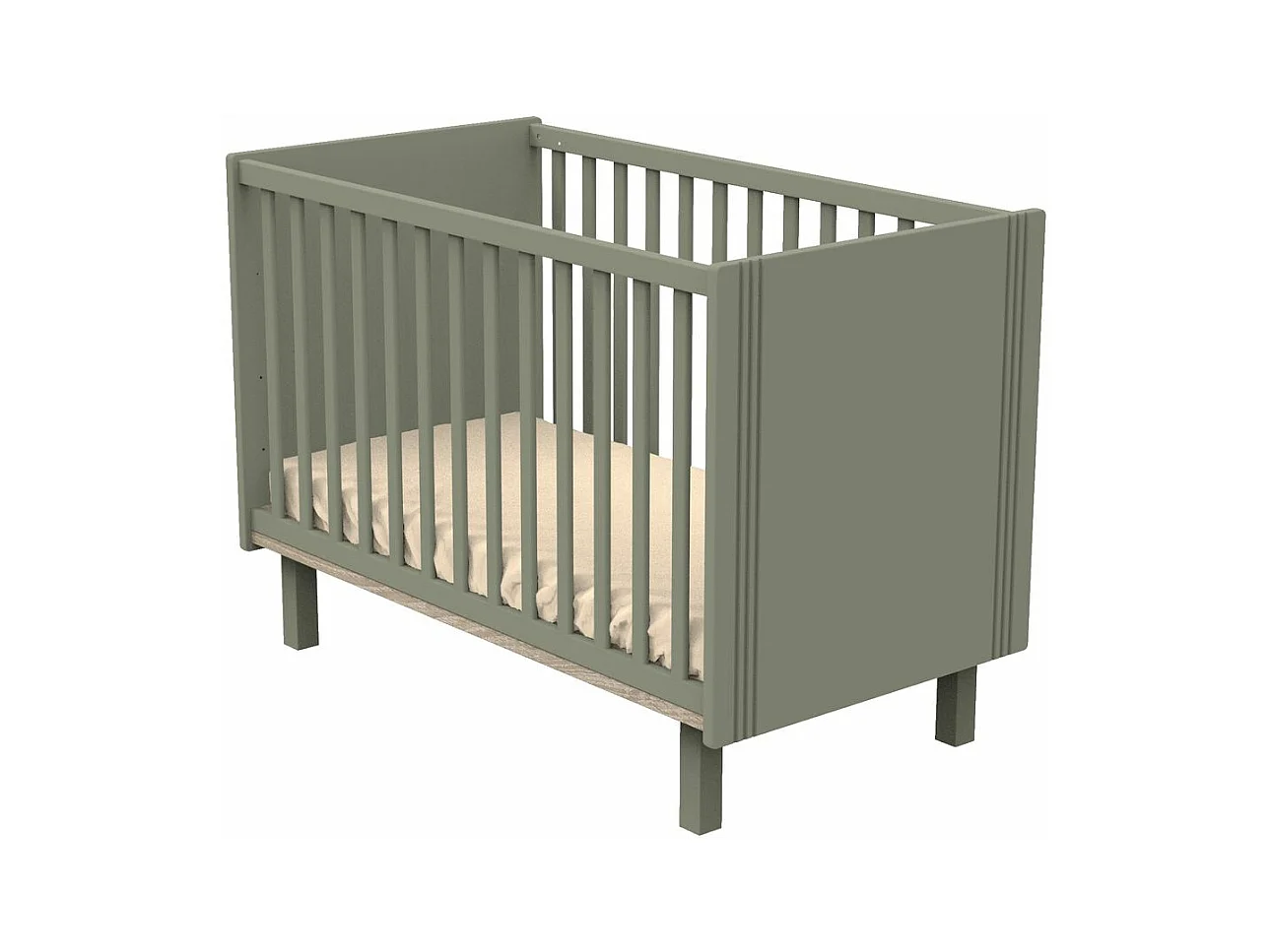 Letto per culla 120x60cm con barre e scanalature