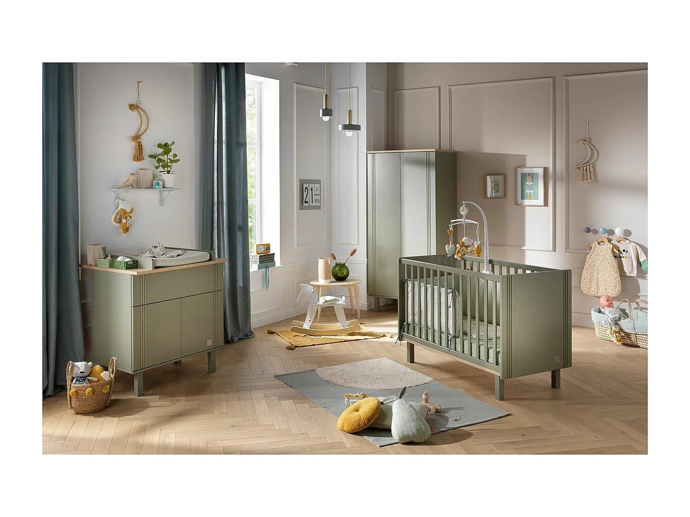 Letto per culla 120x60cm con barre e scanalature