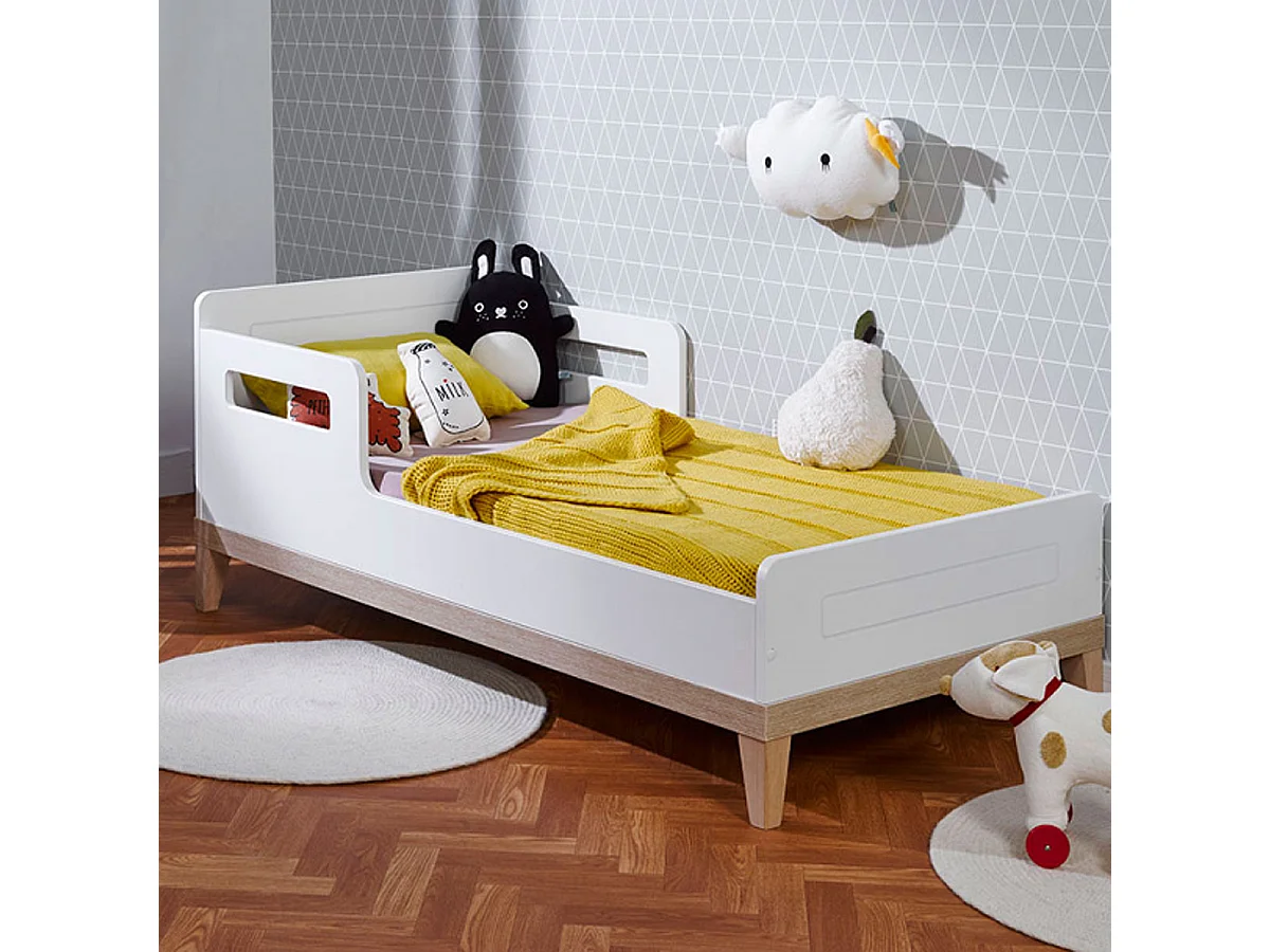Lit bébé évolutif Evidence Blanc Hêtre