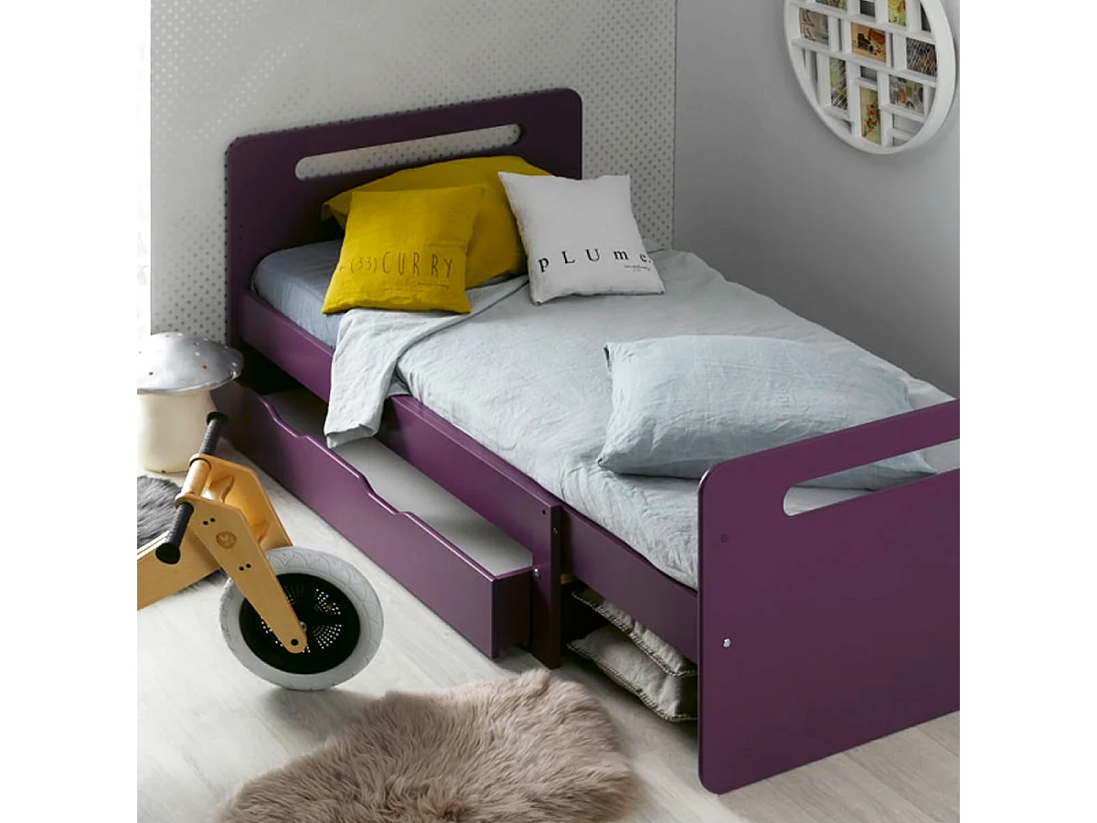 Lit évolutif 90x140 - 90x190 Féroé Violet