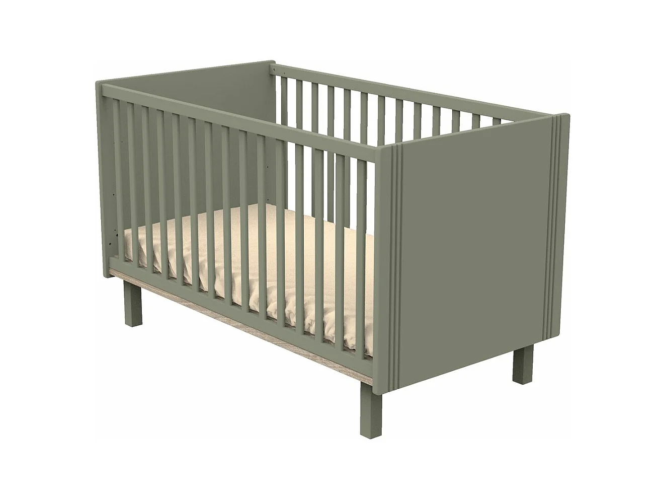 Lettino 140x70cm con sbarre e scanalature