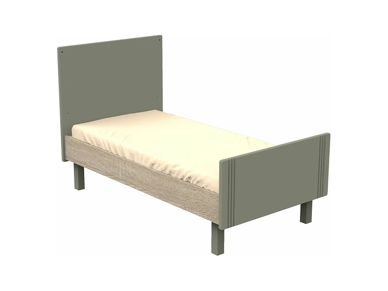 Lettino 140x70cm con sbarre e scanalature