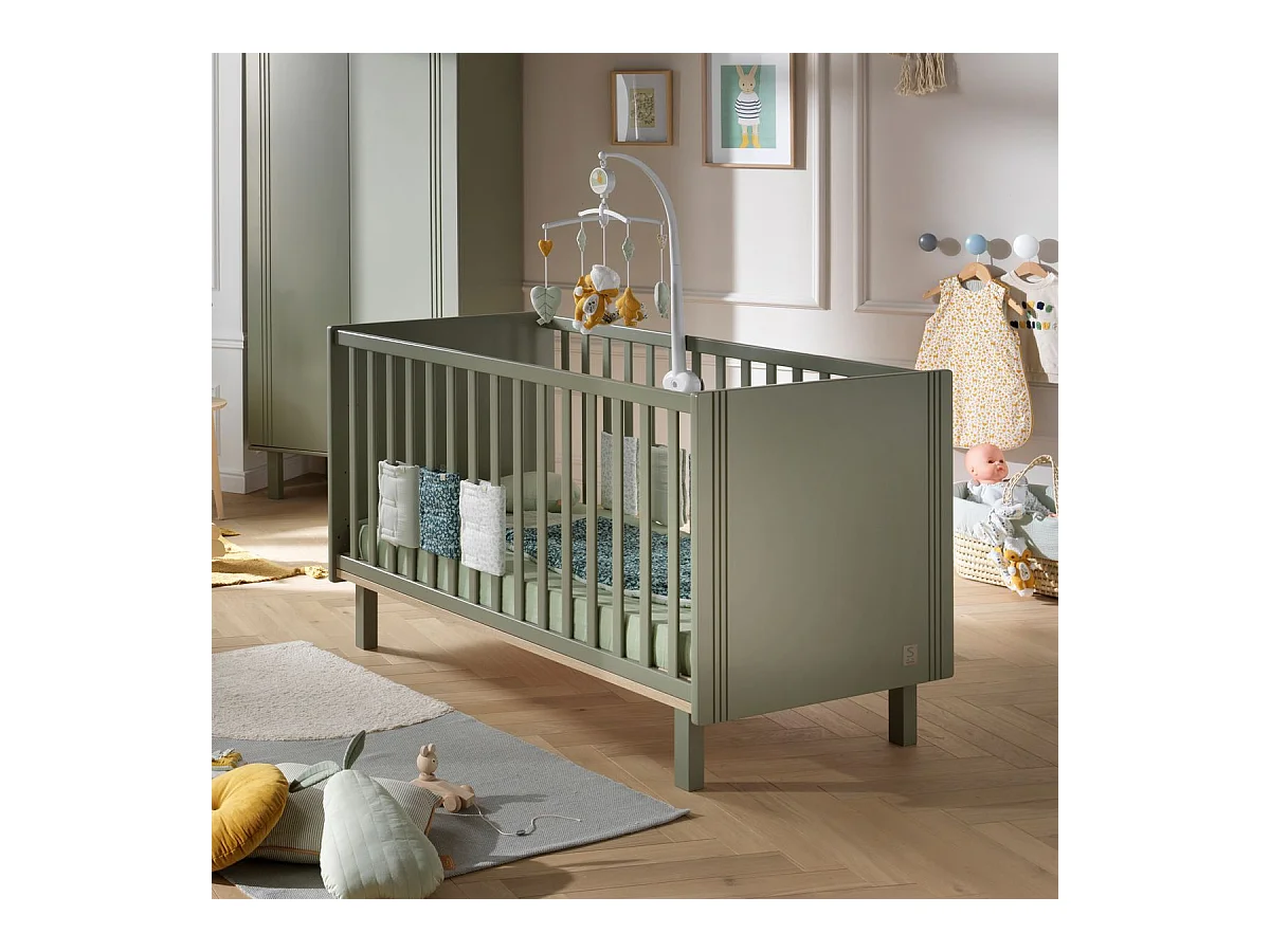 Lettino 140x70cm con sbarre e scanalature