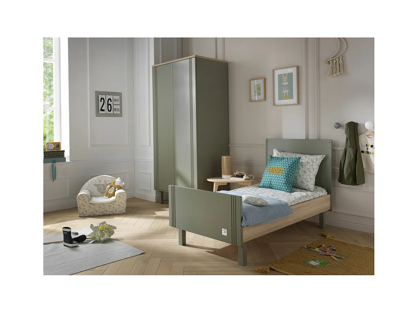 Lettino 140x70cm con sbarre e scanalature