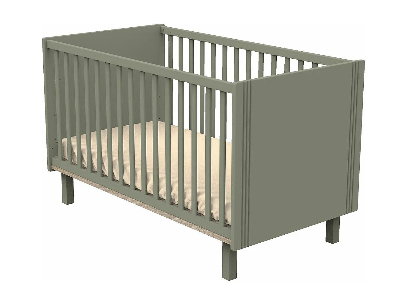 Cuna de 140x70cm con barrotes y ranuras