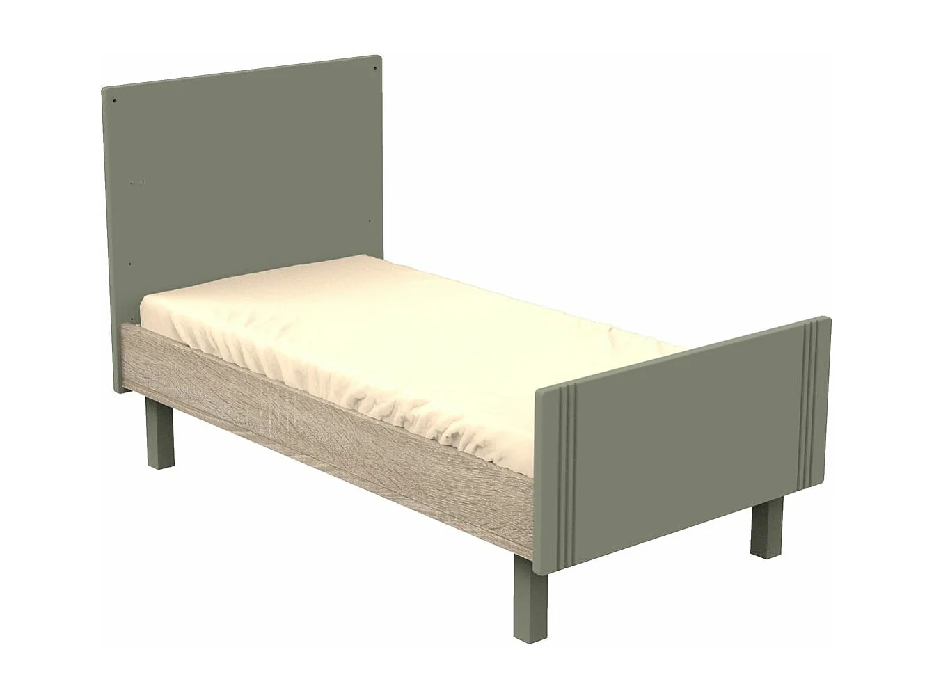 Cuna de 140x70cm con barrotes y ranuras