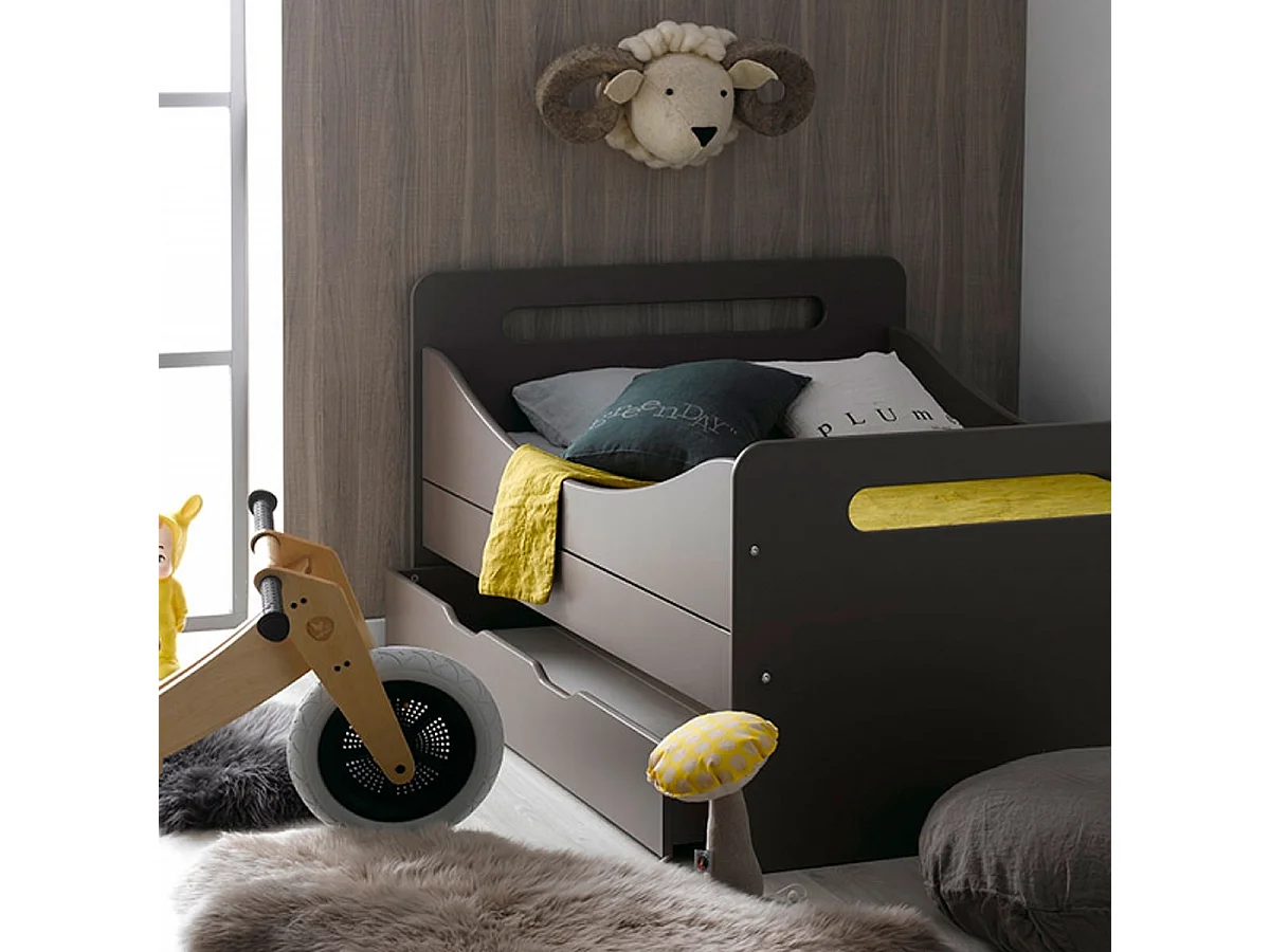Lit évolutif 90x140 - 90x190 Féroé Taupe