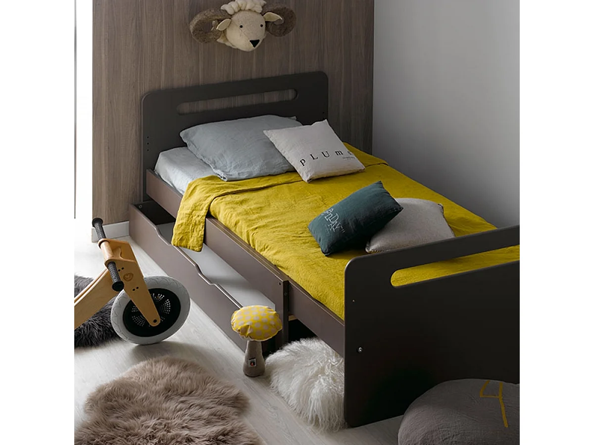 Lit évolutif 90x140 - 90x190 Féroé Taupe