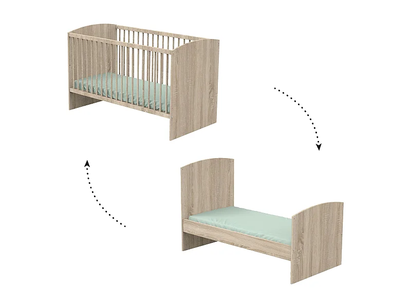 Lit évolutif 70x140 Access - Bois de chêne