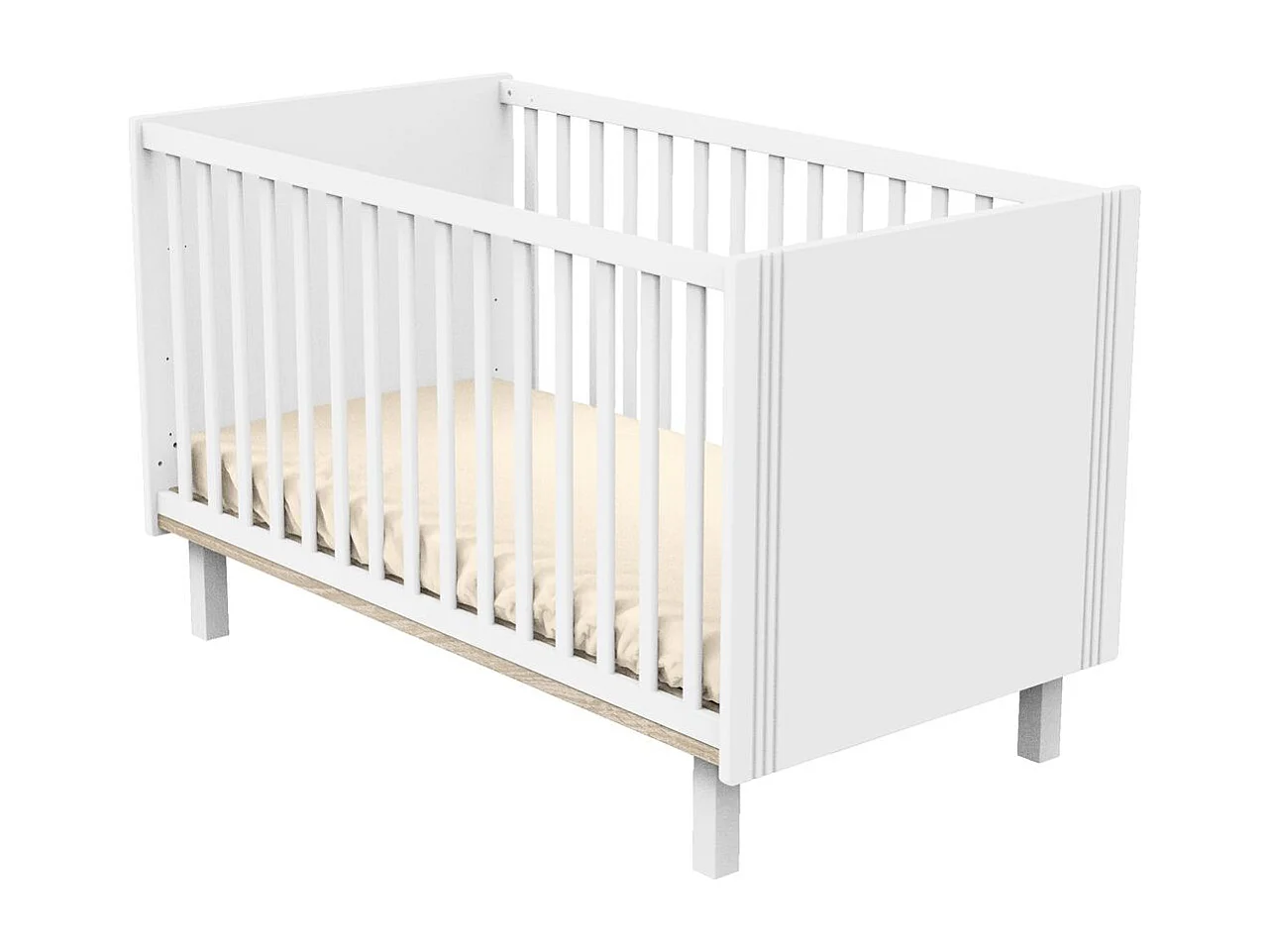 Cuna de 140x70cm con barrotes y ranuras