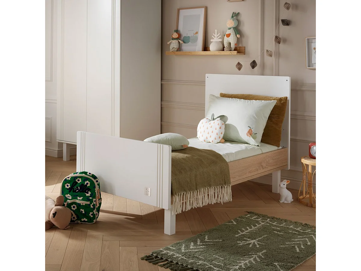 Cuna de 140x70cm con barrotes y ranuras