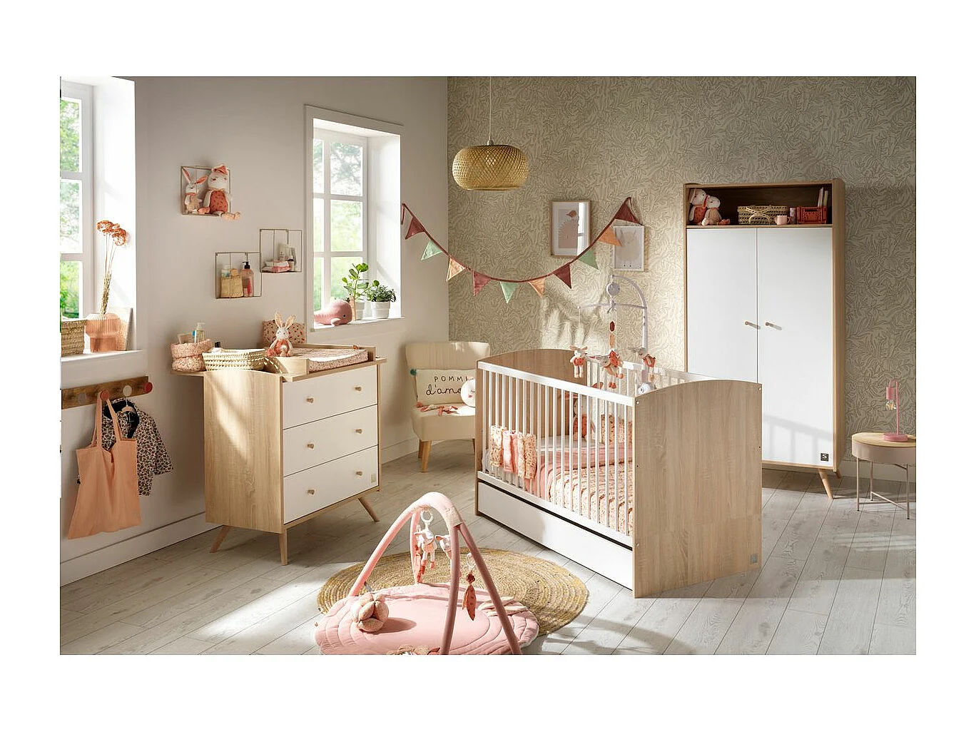 Lit évolutif 70x140 Access - Blanc et bois