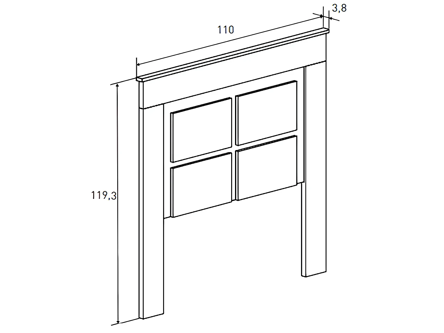 Ensemble de tête de lit + table de chevet avec 3 tiroirs coloris chêne vieilli