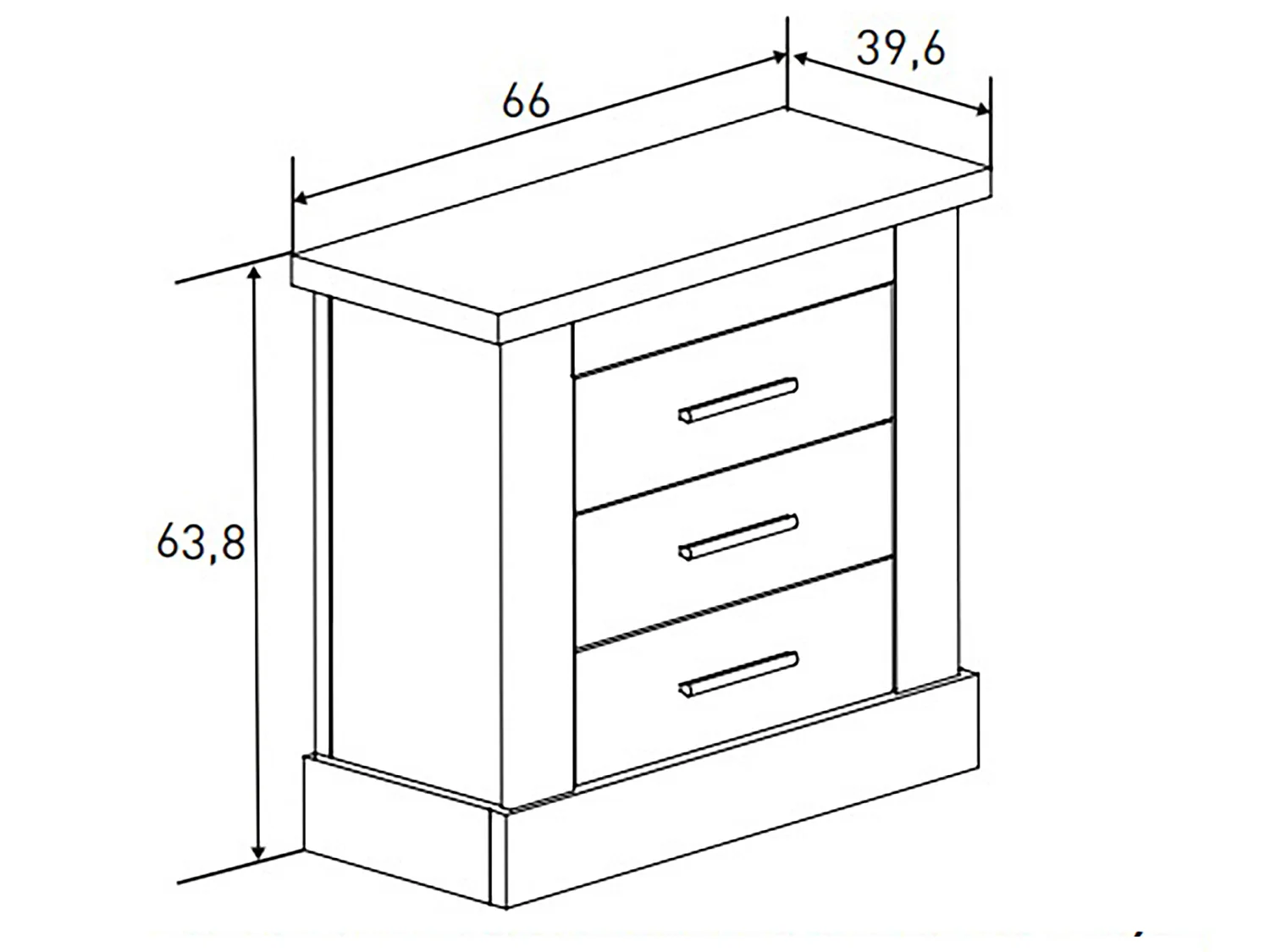 Ensemble de tête de lit + table de chevet avec 3 tiroirs coloris chêne vieilli