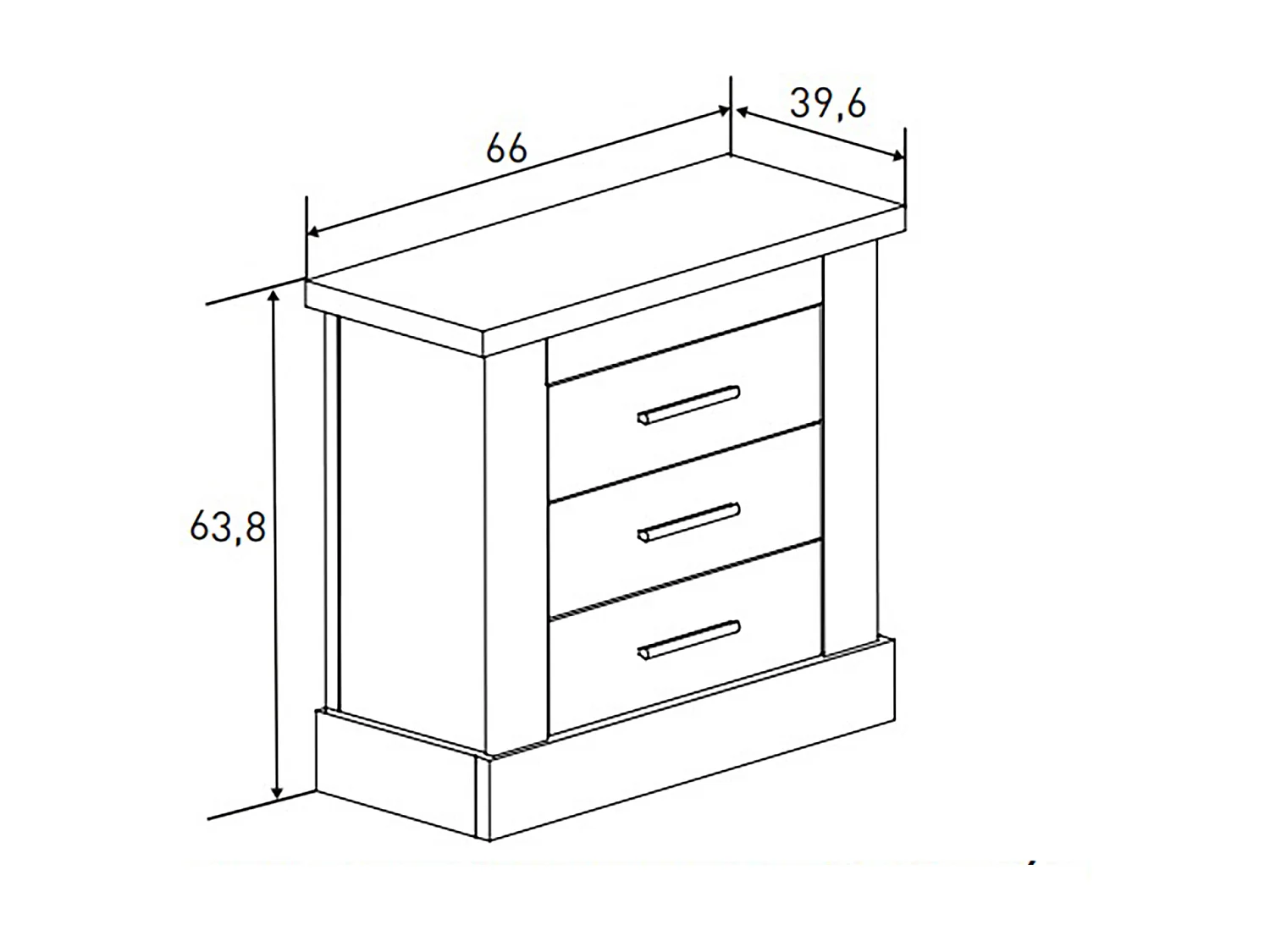Ensemble de tête de lit + table de chevet avec 3 tiroirs coloris chêne vieilli