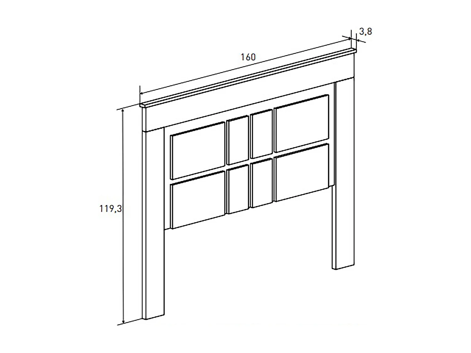 Ensemble de tête de lit avec pieds + 2 tables de chevet coloris chêne vieilli