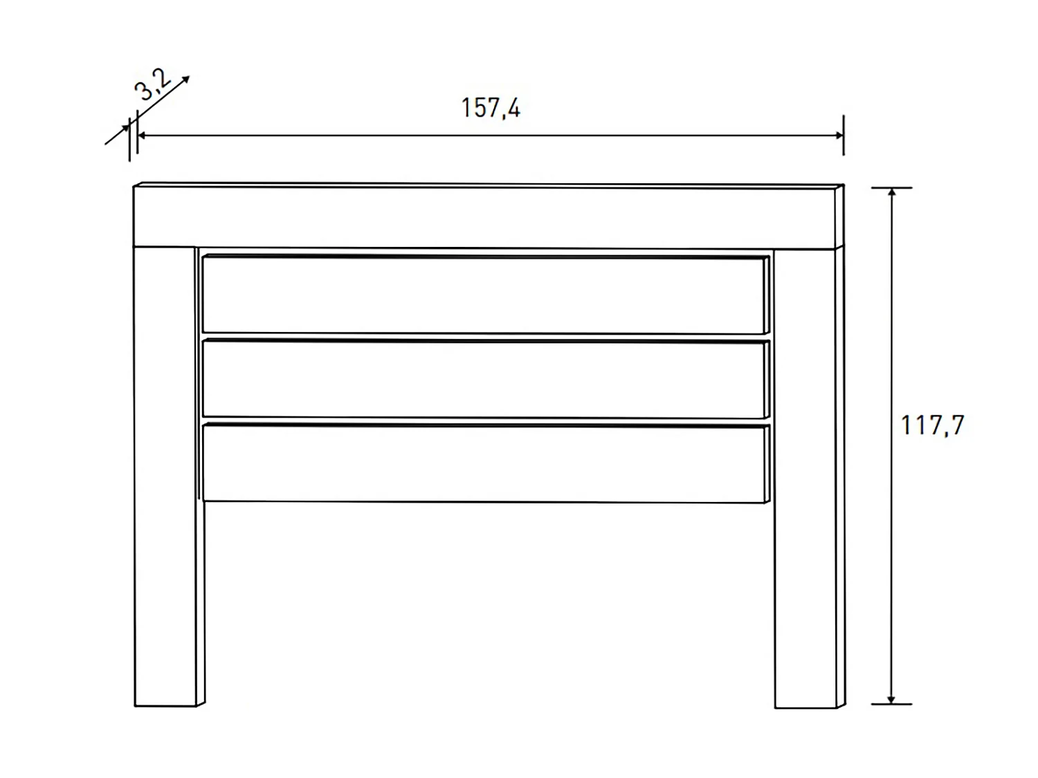 Ensemble tête de lit + 2 tables de chevet coloris Chêne truffé, blanc vieilli