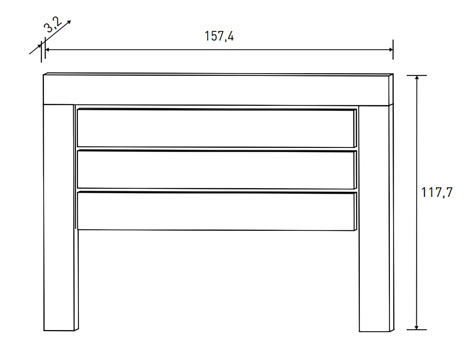 Ensemble tête de lit + 2 tables de chevet coloris Chêne truffé, blanc vieilli