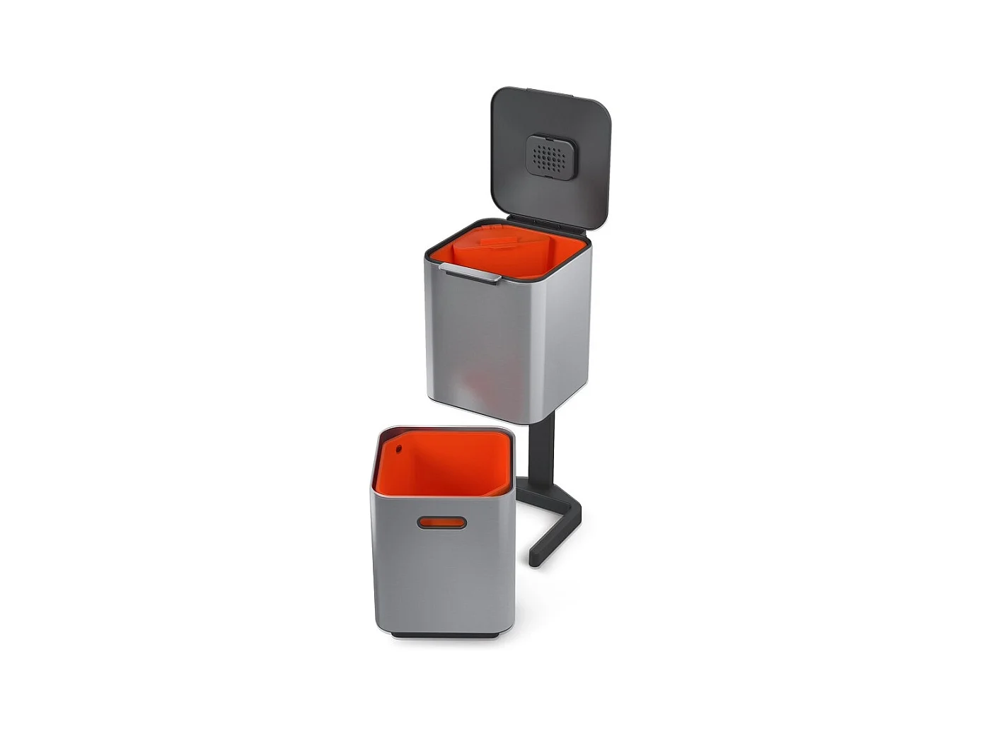 Poubelle de tri sélectif Totem 40L Inox