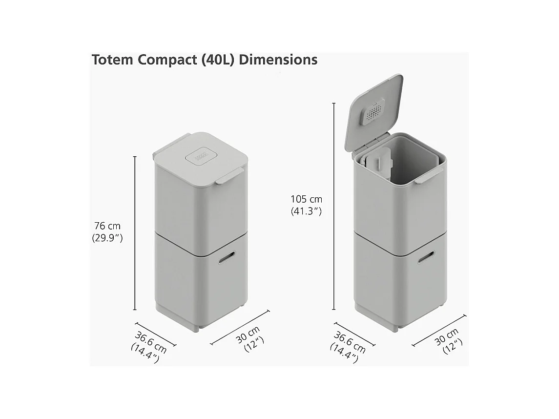 Poubelle de tri sélectif Totem 40L Inox