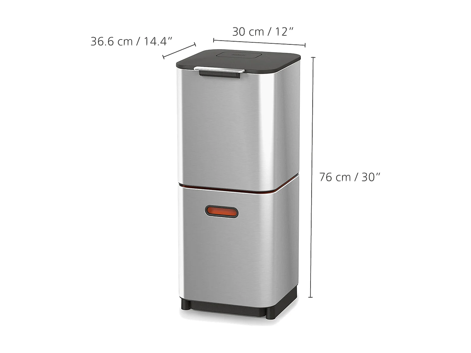 Poubelle de tri sélectif Totem 40L Inox