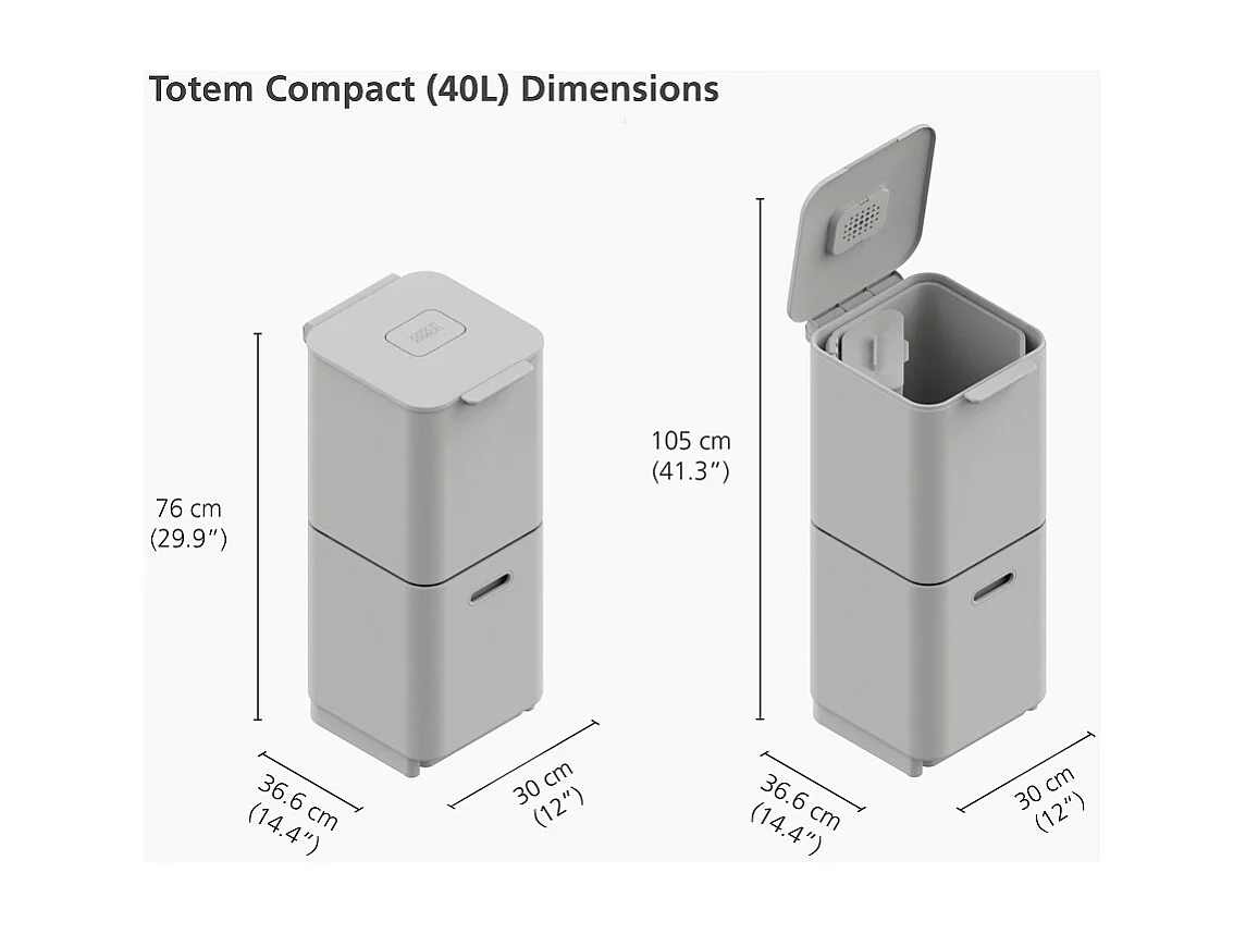 Poubelle de tri sélectif Totem 40L Inox