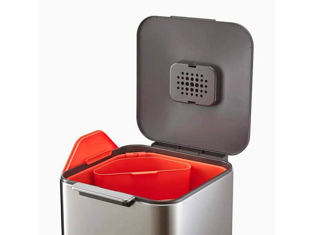 Poubelle de tri sélectif Totem 40L Inox