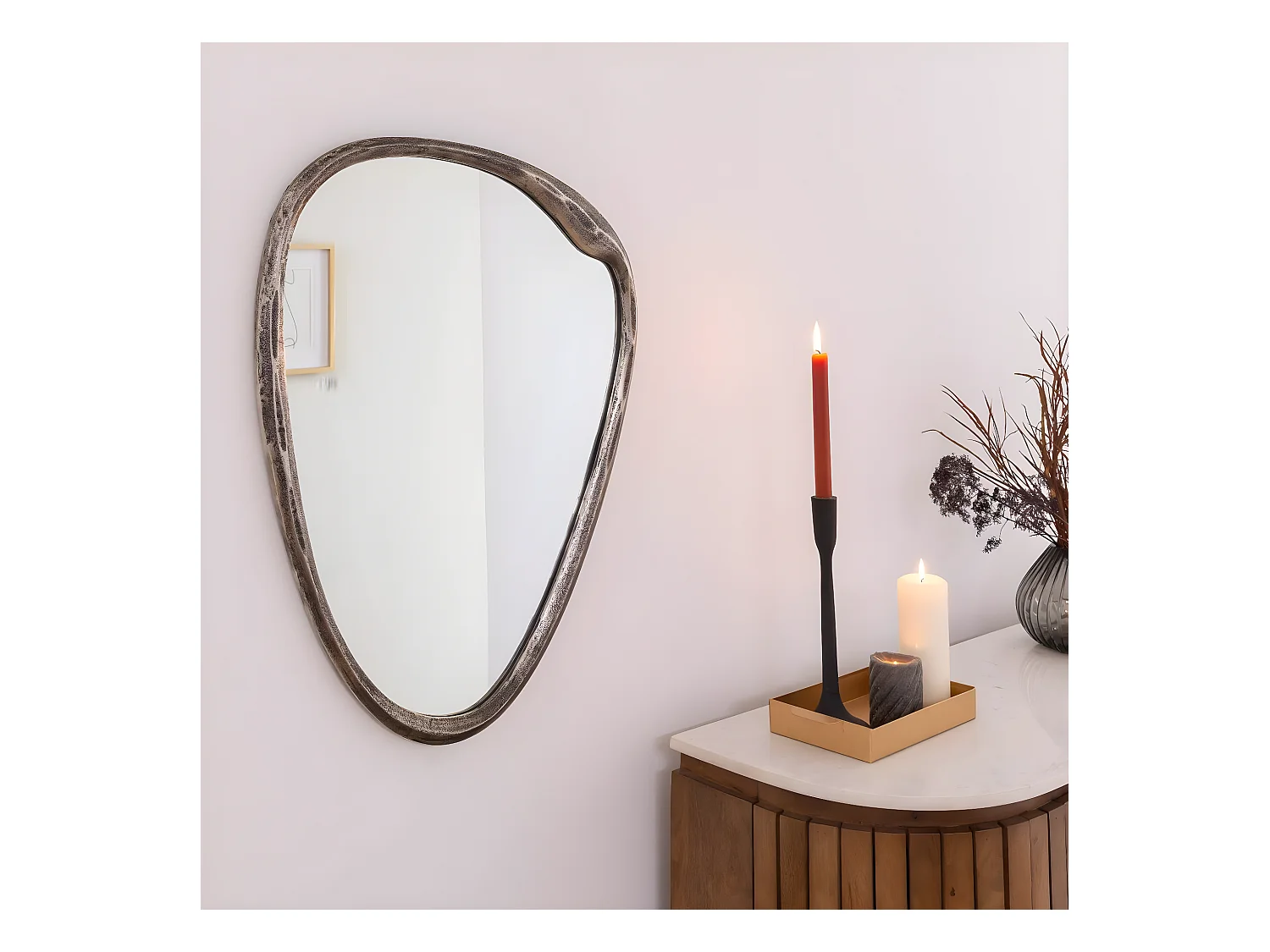 Miroir en aluminium grand modèle Beryl