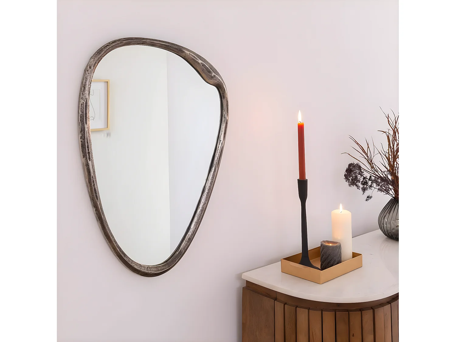 Miroir en aluminium grand modèle Beryl