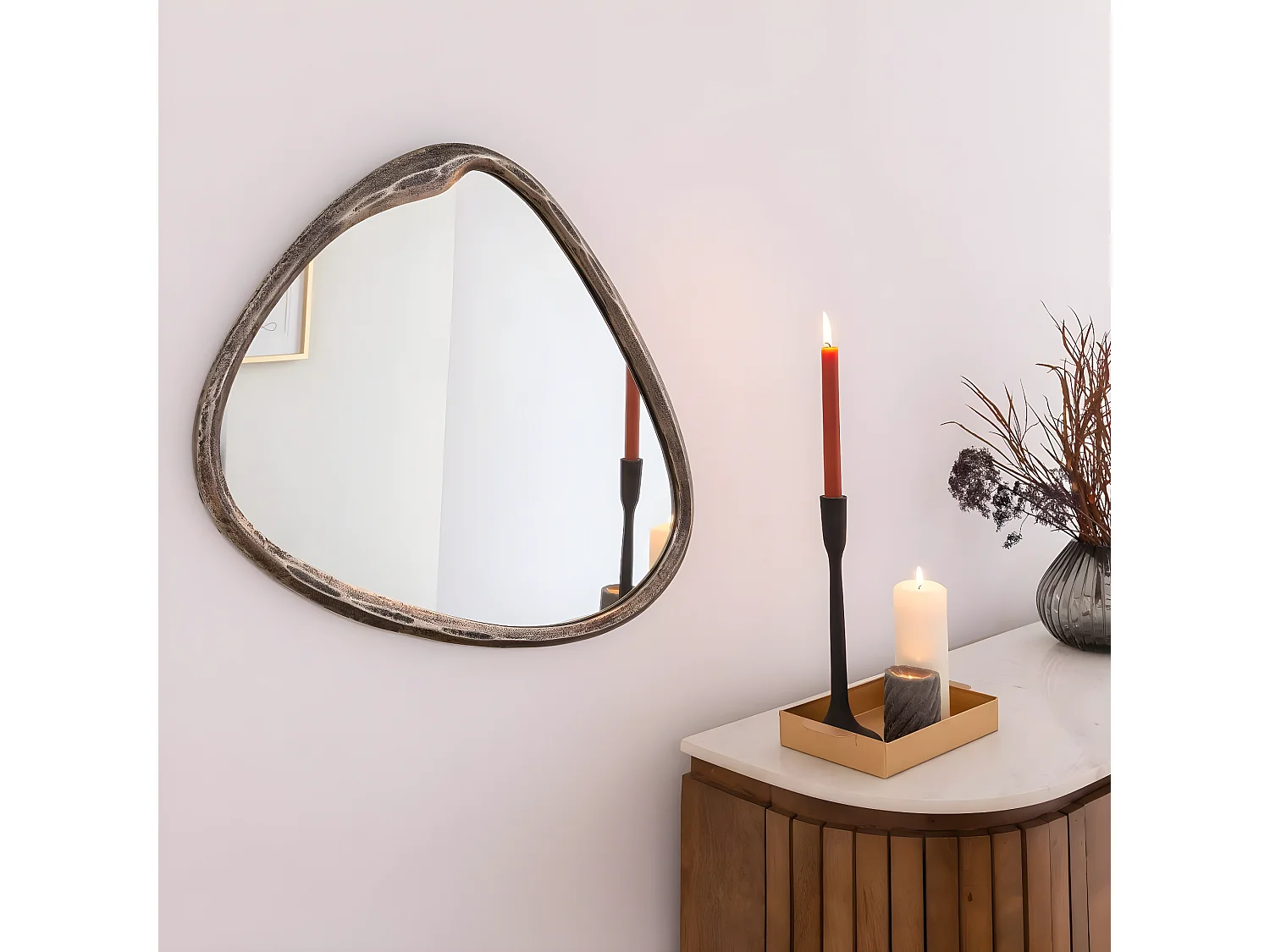Miroir en aluminium grand modèle Beryl