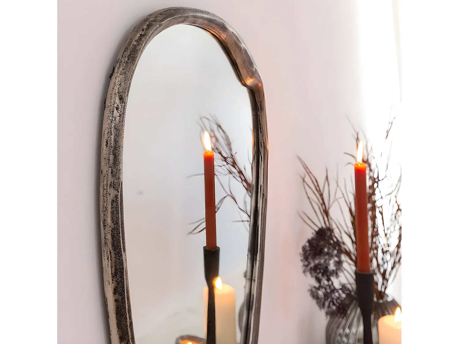 Miroir en aluminium grand modèle Beryl