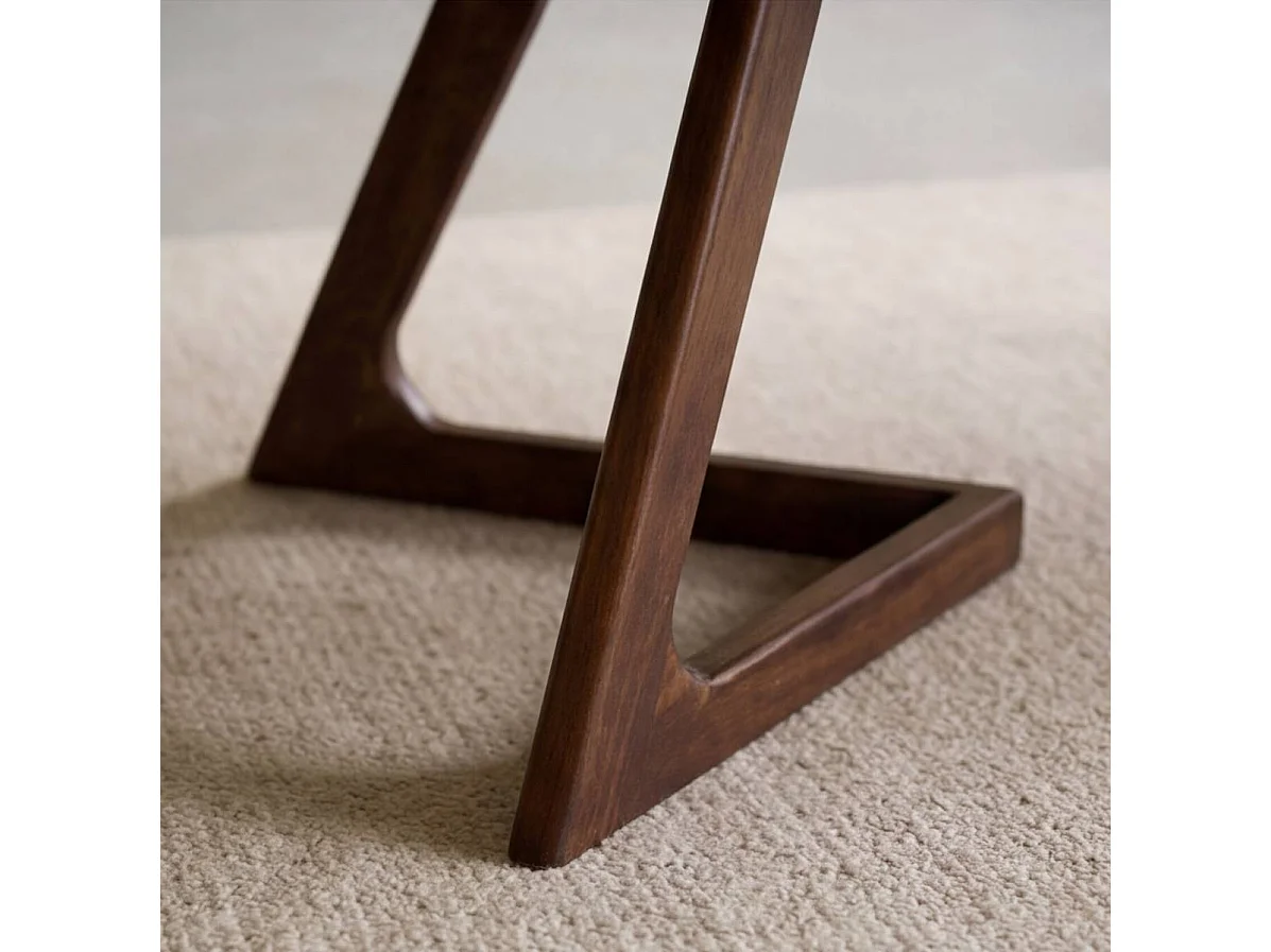 Mesa de centro ovalada con almacenamiento en madera de mango Augustin