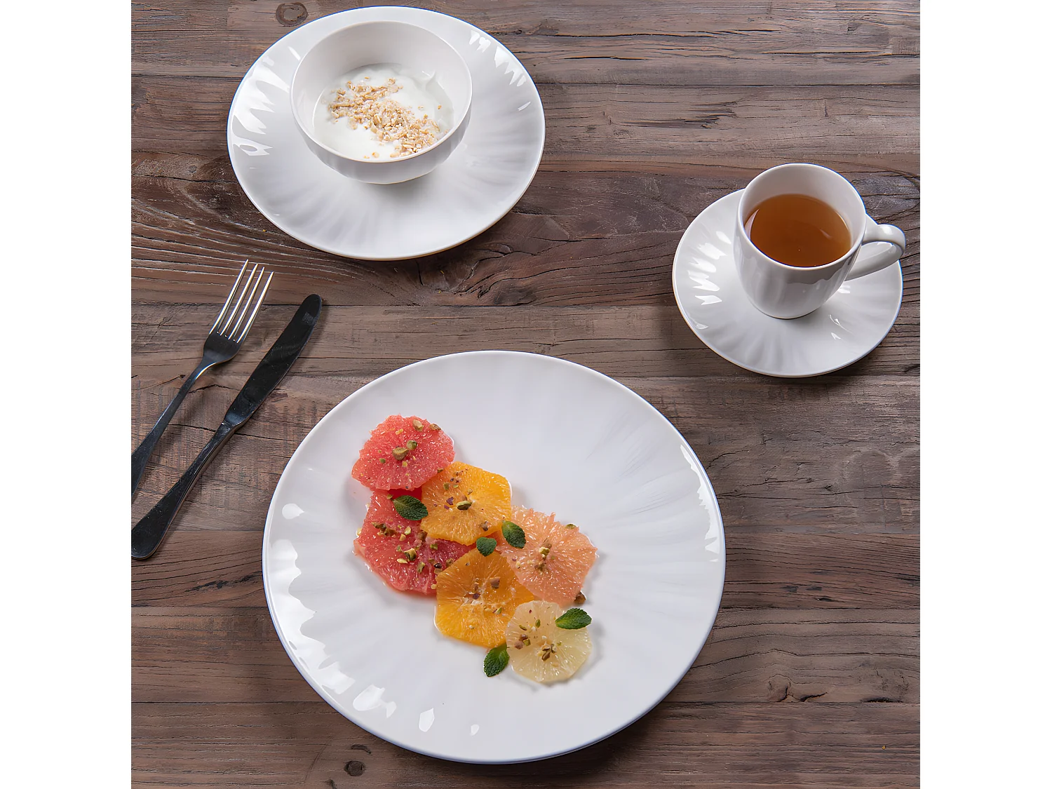 Tasse à thé et sa sous-tasse Emma 20 cl (lot de 6)