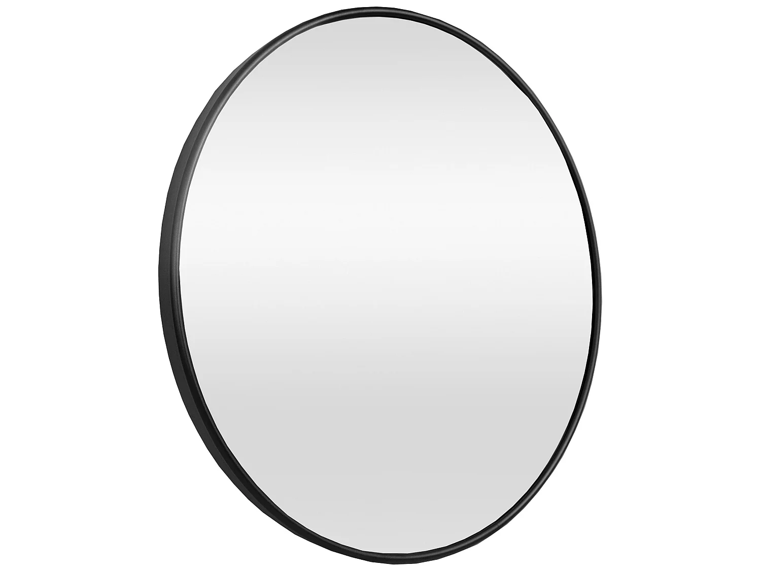 Miroir mural Ordona diamètre 60 cm cadre en aluminium noir [en.casa]