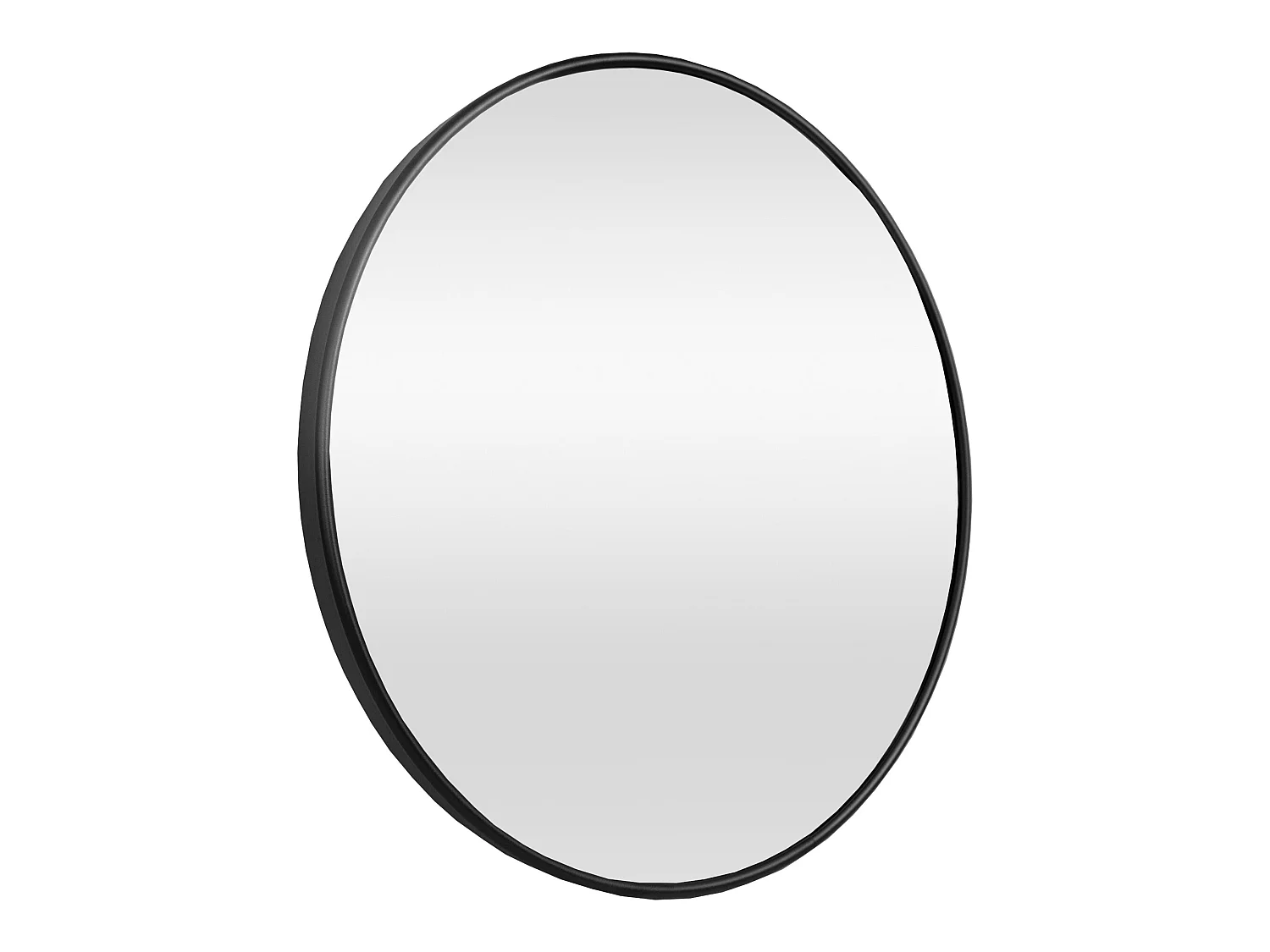 Miroir mural Ordona diamètre 40 cm cadre en aluminium noir [en.casa]