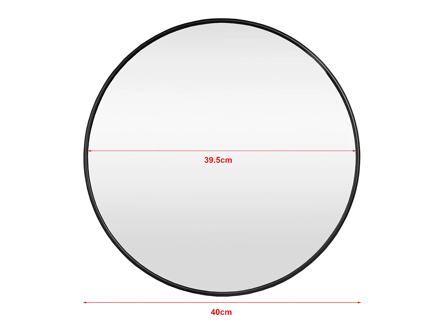 Miroir mural Ordona diamètre 40 cm cadre en aluminium noir [en.casa]