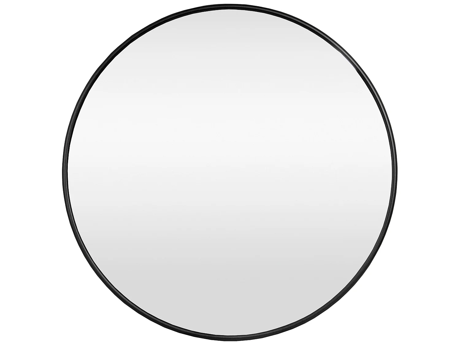 Miroir mural Ordona diamètre 40 cm cadre en aluminium noir [en.casa]