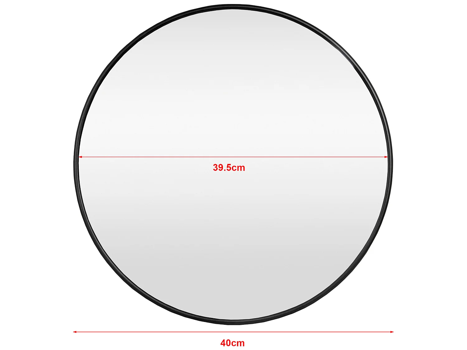 Miroir mural Ordona diamètre 40 cm cadre en aluminium noir [en.casa]