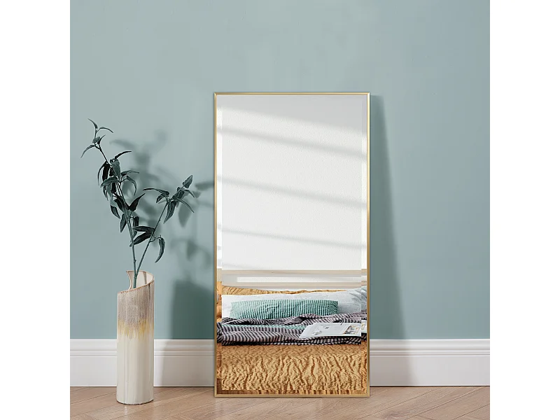 Miroir mural Novoli rectangulaire 102 x 52 cm doré [en.casa]