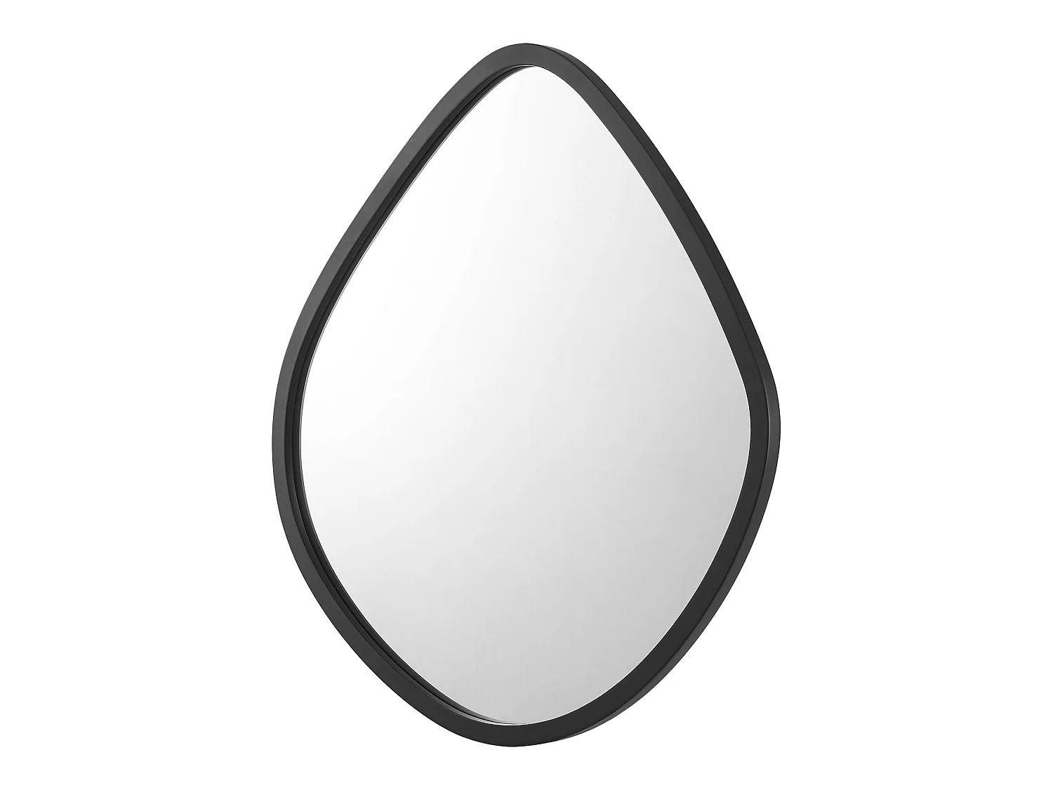 Miroir mural Galatone forme arrondie 64 x 60 cm noir mat [en.casa]