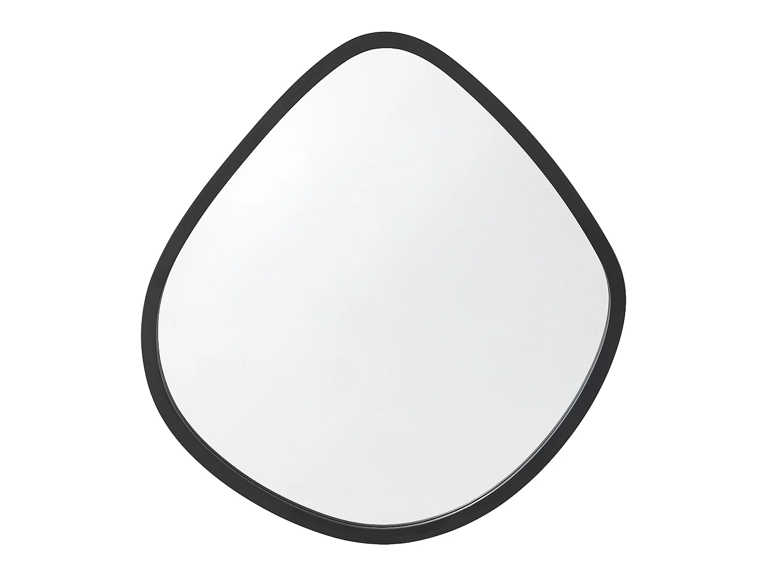 Miroir mural Galatone forme arrondie 64 x 60 cm noir mat [en.casa]