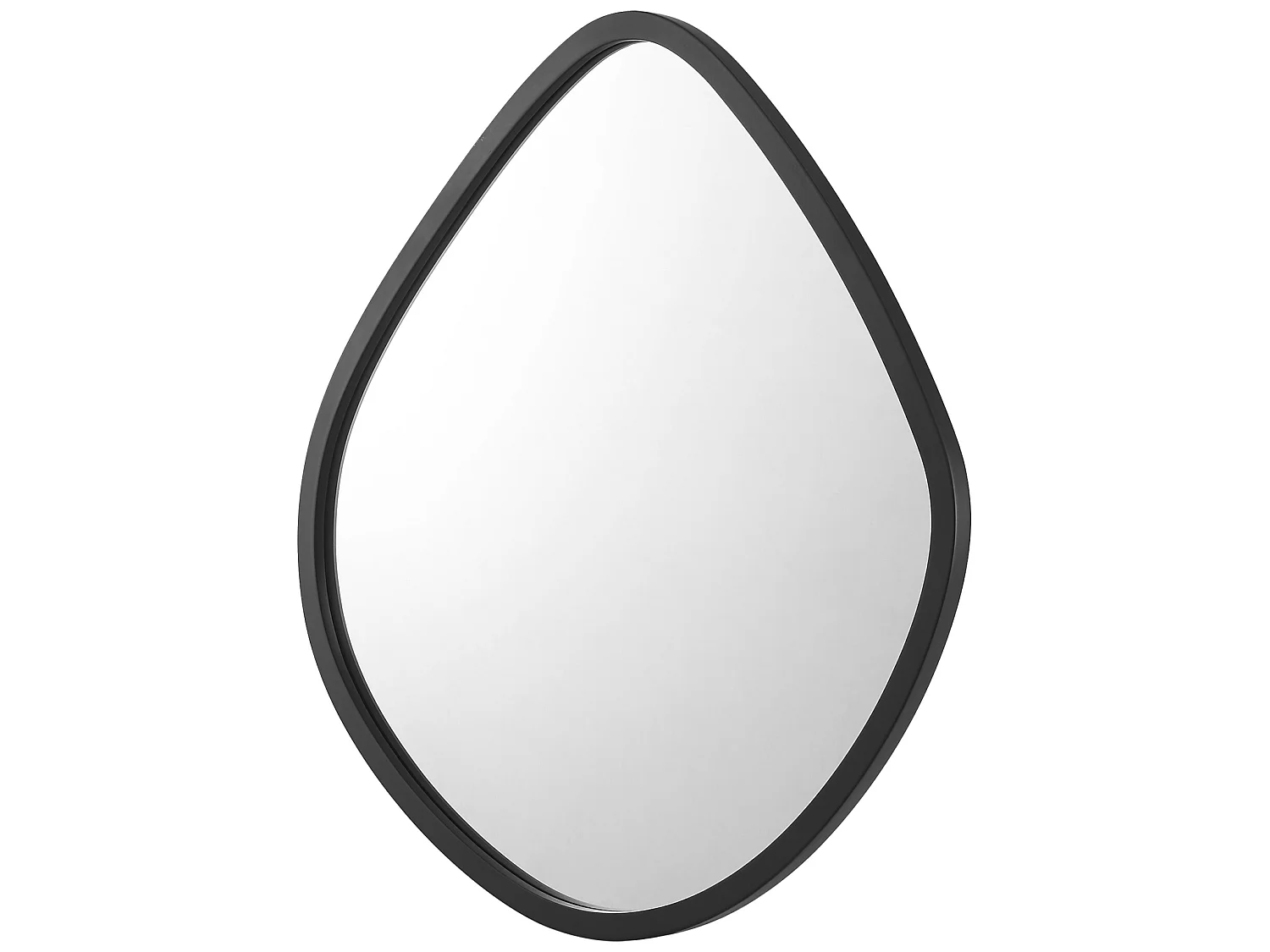 Miroir mural Galatone forme arrondie 64 x 60 cm noir mat [en.casa]