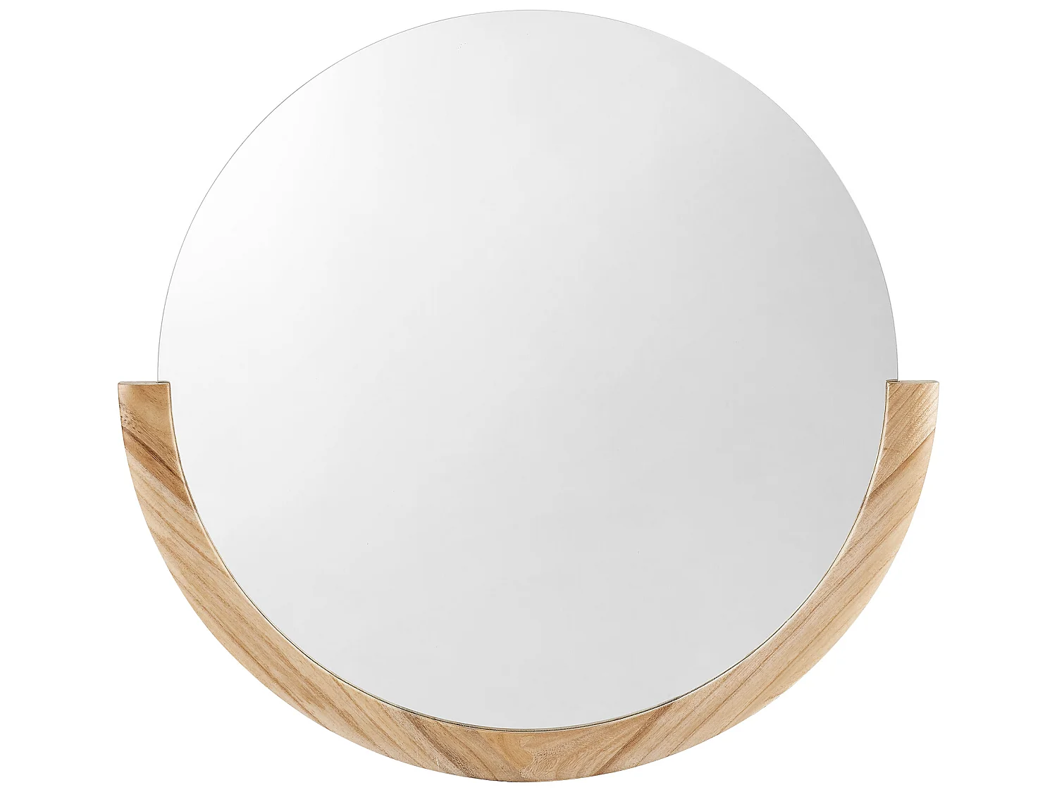 Miroir mural Atri rond eucalyptus 61 x 64 cm naturel [en.casa]
